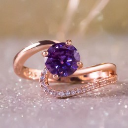 JYA obrączki dla kobiet CZ fioletowy kryształ cyrkon imprezowa, koktajlowa pierścień Bague Anillos biżuteria Bijoux Femme nowy m