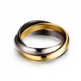 Vnox Classic 3 rundy pierścień ustawia kobiety ze stali nierdzewnej ślub zaręczyny kobiet biżuteria na palce
