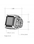 Kinel Hot czarne pierścienie męskie wypełniony srebrny kolor AAA żywica ślub pierścień dla mężczyzn duży rozmiar 11 w stylu Vint
