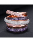 GODKI Monaco Design luksusowe oświadczenie pierścionek do noszenia warstwowego dla kobiet ślub Cubic cyrkon zaręczyny dubaj Punk