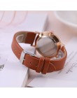 Top styl moda damska luksusowy skórzany pasek kwarcowy analogowy zegarek na rękę złoty zegarek dla pań kobiet sukienka Reloj Muj