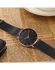 Prostota nowoczesne zegarek kwarcowy kobiety siatki ze stali nierdzewnej bransoletka wysokiej jakości na co dzień zegarek na ręk