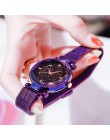 2019 nowy marka Starry Sky kobiet zegarka mody elegancki magnes klamra Vibrato fioletowy złoty damski zegarek luksusowe kobiety 