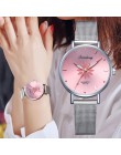 Damskie zegarki na rękę luksusowe srebrny popularne różowy wybierania kwiaty Metal bransoletka damska kwarcowy zegar mody zegare