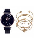 5 sztuk/zestaw luksusowa marka kobiety zegarki Starry Sky magnes sprzączka do zegarka moda na co dzień kobiet zegarek cyframi rz