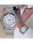 Dropshipping kobiety Rhinestone zegarek mody na co dzień kobiety srebra i złota róża siatki zegarki na rękę zegar na prezent Rel