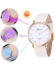 Nowe mody prosty styl zmiana temperatury kolor kobiety zegarek słońce UV zmiana koloru mężczyzna kobiet kwarcowe zegarki na rękę
