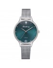 Luksusowe kobiety zielony Dial bransoletka zegarek kwarcowy zegar moda Metal srebrny pas mody kreatywny sukienka zegarki dla pań