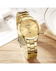 CURREN złoty zegarek kobiet zegarki damskie kreatywny stali nierdzewnej kobiet bransoletki z zegarkiem kobieta zegar Relogio Fem