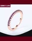 Wedding Ring Dla Kobiet Man Zwięzłe Klasyczne Wielokolorowe Mini Cyrkonia Rose Złoty Kolor Biżuteria R132 R133 ZHOUYANG