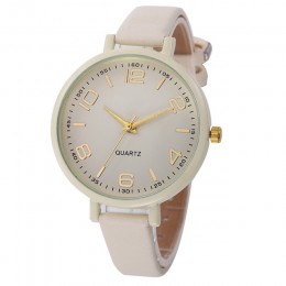 Moda wysokiej jakości damski zegarek kobiety dorywczo warcaby Faux skórzany zegarek kwarcowy zegarki analogowe zegarek na rękę D