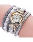  5001CCQ kobiety w stylu Vintage bransoletka Rhinestone Crystal Dial Dial analogowy zegarek kwarcowy  reloj mujer nowy nabytek 