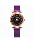 Panie sukienka zegarki Magnetic Starry Sky kobiet zegarek marki luksusowe złota róża kobieta zegar kwarcowy reloj mujer relogio 