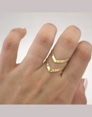 Modny Elegancki pierścionek dla Kobiet Złoty Srebrny Różowe Złoto Podwójny