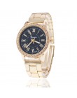 Moda kobiety zegarki genewa klasyczne damskie diament złoty zegarek na rękę zegarek dla pań sukienka zegar relogio masculino rel