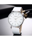 Prosty styl białe skórzane zegarki kobiety moda zegarek minimalistyczny panie Casual Wrist Watch kobieta zegar kwarcowy Reloj Mu
