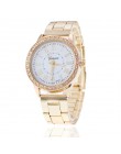 Moda kobiety zegarki genewa klasyczne damskie diament złoty zegarek na rękę zegarek dla pań sukienka zegar relogio masculino rel