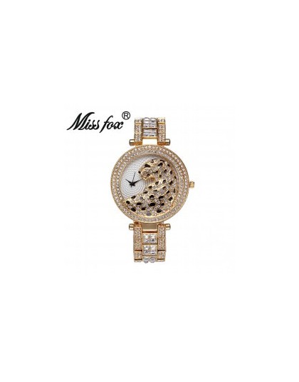 Panna lisa kobiet zegarek kwarcowy moda Bling przypadkowi zegarek dla pań kobiet złoty zegarek kwarcowy kryształ diament Leopard