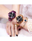 Kobiety zegarki 2019 marka luksusowa bransoletka zegarek kwarcowy pasek ze stali nierdzewnej magnes klamra gwiaździste niebo zeg
