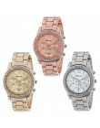 Moda damska zegarki zegarki na rękę ladies typu chronograf kwarcowy Plated klasyczne okrągłe panie kobiety Crystals
