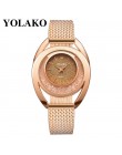 YOLAKO kobiety zegarki bransoletka nowy zegar kwarcowy zegarki damskie Relogio Feminino diament Reloj Mujer gorąca montre femme 