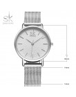 SK Super Slim Sliver siatki zegarki ze stali nierdzewnej kobiety Top marka luksusowe zegar panie zegarek na rękę pani Relogio Fe