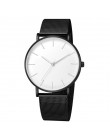Montre Femme nowoczesne moda Reloj Mujer czarny zegarek kwarcowy kobiety siatki ze stali nierdzewnej bransoletka na co dzień zeg