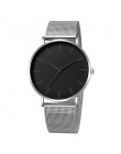 Montre Femme nowoczesne moda Reloj Mujer czarny zegarek kwarcowy kobiety siatki ze stali nierdzewnej bransoletka na co dzień zeg