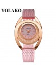 YOLAKO kobiety zegarki bransoletka nowy zegar kwarcowy zegarki damskie Relogio Feminino diament Reloj Mujer gorąca montre femme 