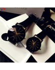 Relogio Feminino moda luksusowe para zegarek kwarcowy Dial godziny cyfrowy kobiety zegarki mężczyźni skórzane zegarki na rękę ze