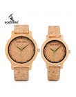 BOBO miłośników ptaków zegarki drewniane zegarki ręcznie korek pasek bambusa kobiety zegarek luksusowy zegarek w polu zaakceptow