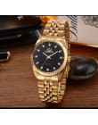 CHENXI luksusowe zegarek dla pary złoty moda ze stali nierdzewnej miłośników zegarek kwarcowy na rękę zegarki dla kobiet i mężcz