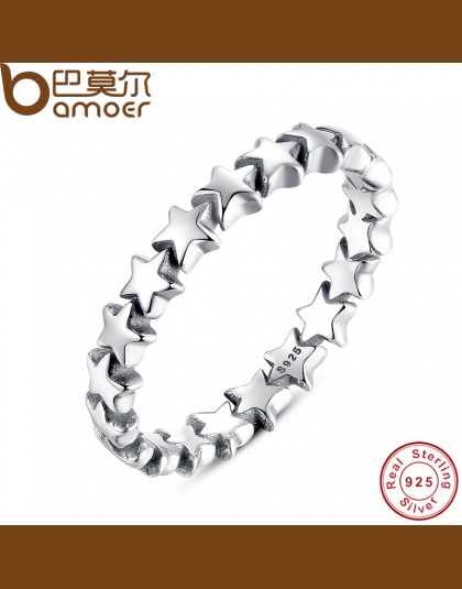 BAMOER Star Trail Wieżowych Ring Finger Dla Kobiet Ślub 100% 925 Sterling Silver Biżuteria 2018 HOT SPRZEDAM PA7151