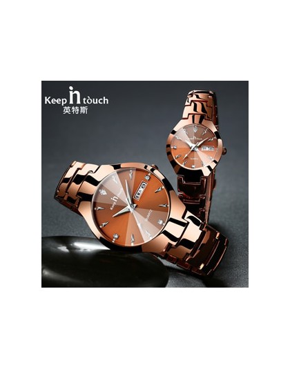 Pozostać w kontakcie marki luksusowe kochanka zegarki kwarcowe kalendarz sukienka kobiety mężczyźni zegarek pary zegarek Relojes