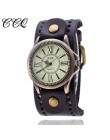 CCQ marka mężczyźni kobiety w stylu Vintage skóra bydlęca bransoletka zegarki na rękę Casual luksusowe mężczyzna kobiet zegarek 