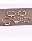 Krótkie 5 sztuk/zestaw CZ Kryształ Midi Rings dla Kobiet Czeski Księżyc Charms Pierścienie Wedding Party Punk Biżuteria walentyn