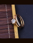 Moda biżuteria Nowy złoty kolor CZ cyrkon palec serdeczny ustawić prezent ślubny dla kobiet panie hurtowych R1373