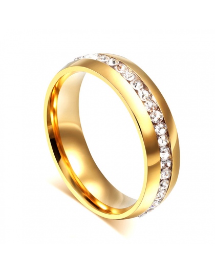 Vnox Złota-kolor Obrączki Pierścionek dla Kobiety Mężczyźni Biżuteria 6mm Stal nierdzewna Pierścień USA Rozmiar 5 do 13 Rocznica