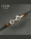 17 km Austria Kryształ pierścionki Złoty Kolor palec Łuk pierścień ślub zaręczyny Zircon Kryształowe Rings kobiet biżuteria hurt