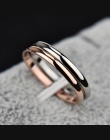 KNOCK 2 MM Cienka Ze Stali Nierdzewnej Trzy kolor Para Pierścień Proste Moda Rose Gold Ring Finger biżuteria Dla Kobiet