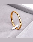 KNOCK 2 MM Cienka Ze Stali Nierdzewnej Trzy kolor Para Pierścień Proste Moda Rose Gold Ring Finger biżuteria Dla Kobiet