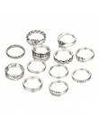 JEŚLI MI 12 sztuk/partia Orzeł Kryształ Kolor Złoty Pierścień Zestaw Do Zaangażowania Kobiet Biżuteria Midi Ring Finger Strona D