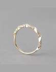Najwyższej Jakości Srebra Złota Wzrosła złoty Kolor Twist Klasyczne Cyrkonia Wedding Ring dla Kobiet Dziewczyna Austriackie Krys