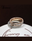 Kobiet Dziewczyny Geometryczny Pierścień 925 Sterling Silver Filled & Rose Złoty Pierścionek Obietnica Pierścionki Zaręczynowe D
