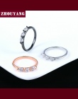 Engagement Wedding Ring Dla Kobiet Klasyczne Proste CZ Austriacka Kryształ Wzrosła Złoty Kolor Moda Biżuteria Lover Pierścień R0