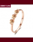 Engagement Wedding Ring Dla Kobiet Klasyczne Proste CZ Austriacka Kryształ Wzrosła Złoty Kolor Moda Biżuteria Lover Pierścień R0