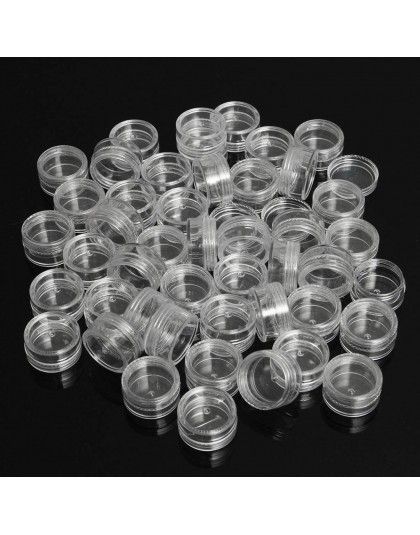 50 sztuk/partia 5g próbki przezroczysty krem słoik Mini butelki kosmetyczne pojemniki przezroczyste Pot dla Nail Arts małe jasne