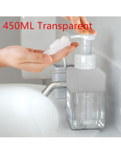 450ml dozownik pianka mydlana pompa piankowa pusta kwadratowa butelka plastikowa podróż przezroczysta butelka do spieniania płyn