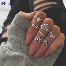 2017 Nowy Midi Pierścień Zestawy Rzeźba Finger Pierścienie dla Kobiet Kwiat Knuckle Ring Set Dla Kobiet Anillos Mujer Biżuteria
