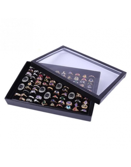 Moda Biżuteria Organizator Box Holder Pokaż Sprawa Dla Pierścienia Przechowywania Kolczyk Wyświetlacz 100 Otwory Włóż Sloty